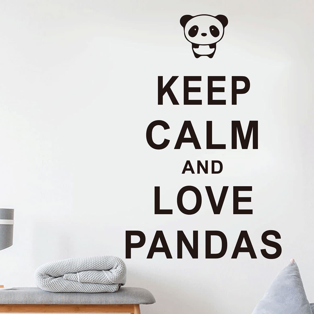 

Slogan & Panda Print Wall Sticker