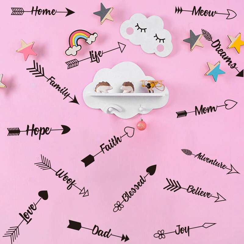 

Slogan & Arrow Print Wall Sticker