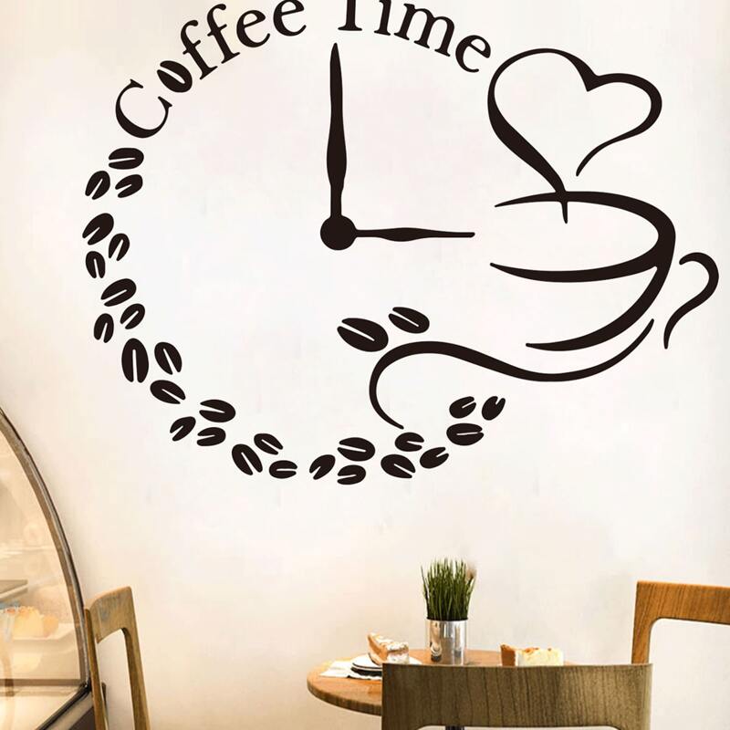 

Coffee Design Clock Pattern Wall Sticker