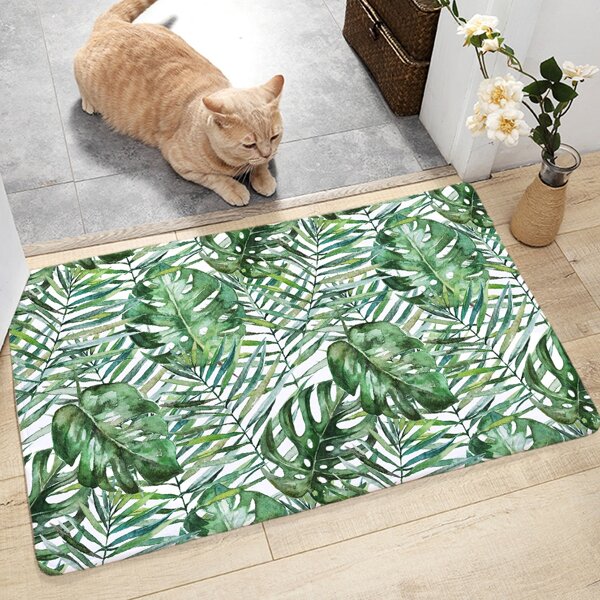 

1pc Palm Print Door Mat, Green