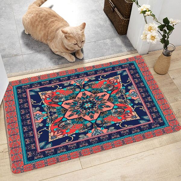 

Bohemian Floral Print Floor Mat, Multicolor
