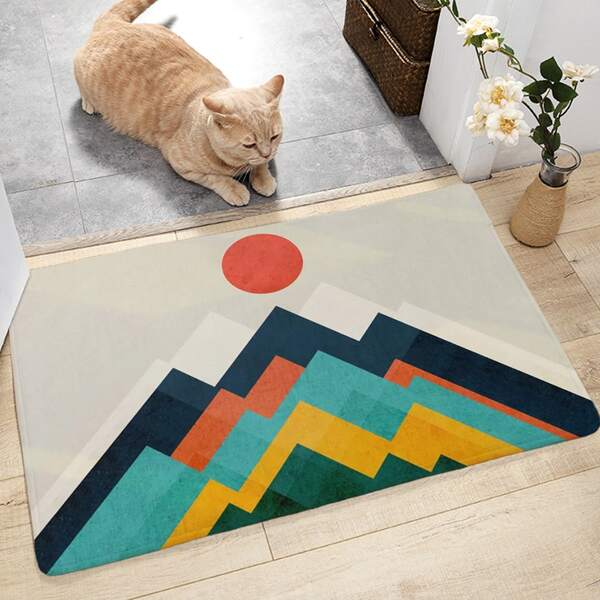 

Sunrise Mountain Print Door Mat, Multicolor