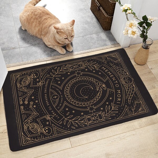

Moon Tarot Print Door Mat, Black