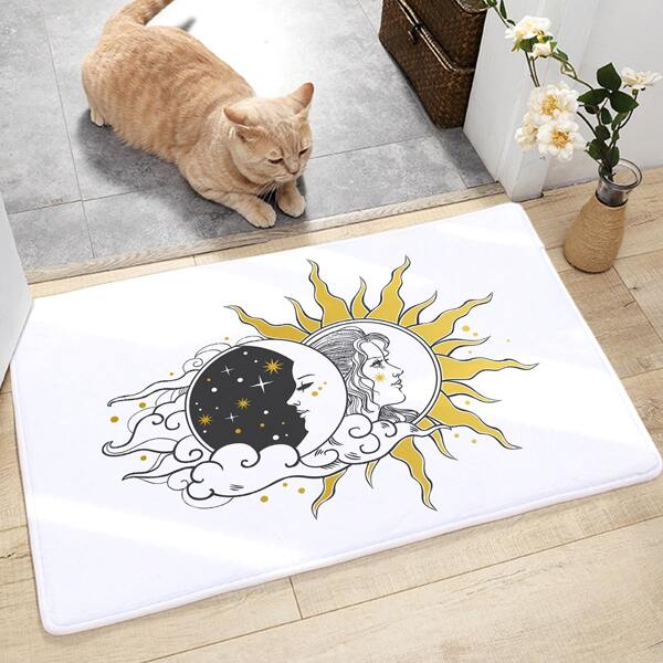 

Sun & Moon Print Door Mat, Multicolor