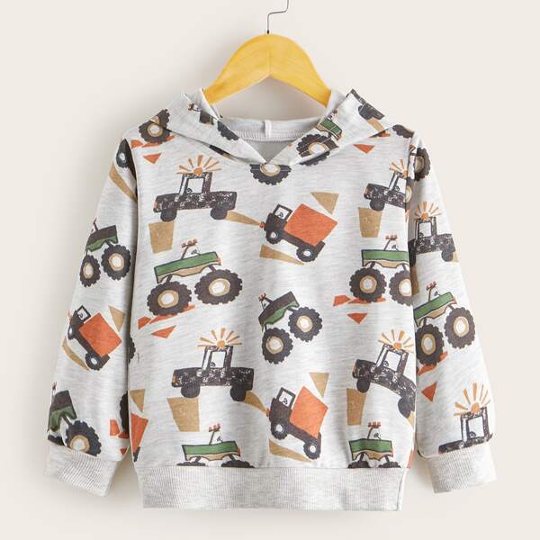 

Toddler Boys Car Print Hooded Sweatshirt, Multicolor