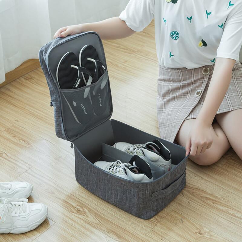 

1pc Double Layer Travel Shoes Storage Bag, Multicolor