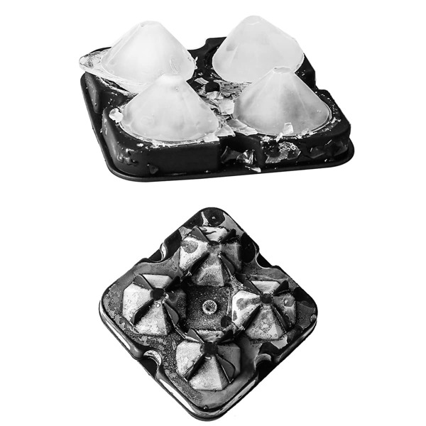

1pc Diamond Shaped Silicone Ice Mold, Black