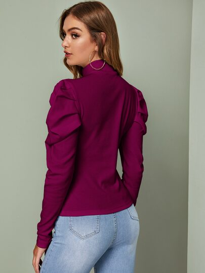 小高領羊腿袖上衣