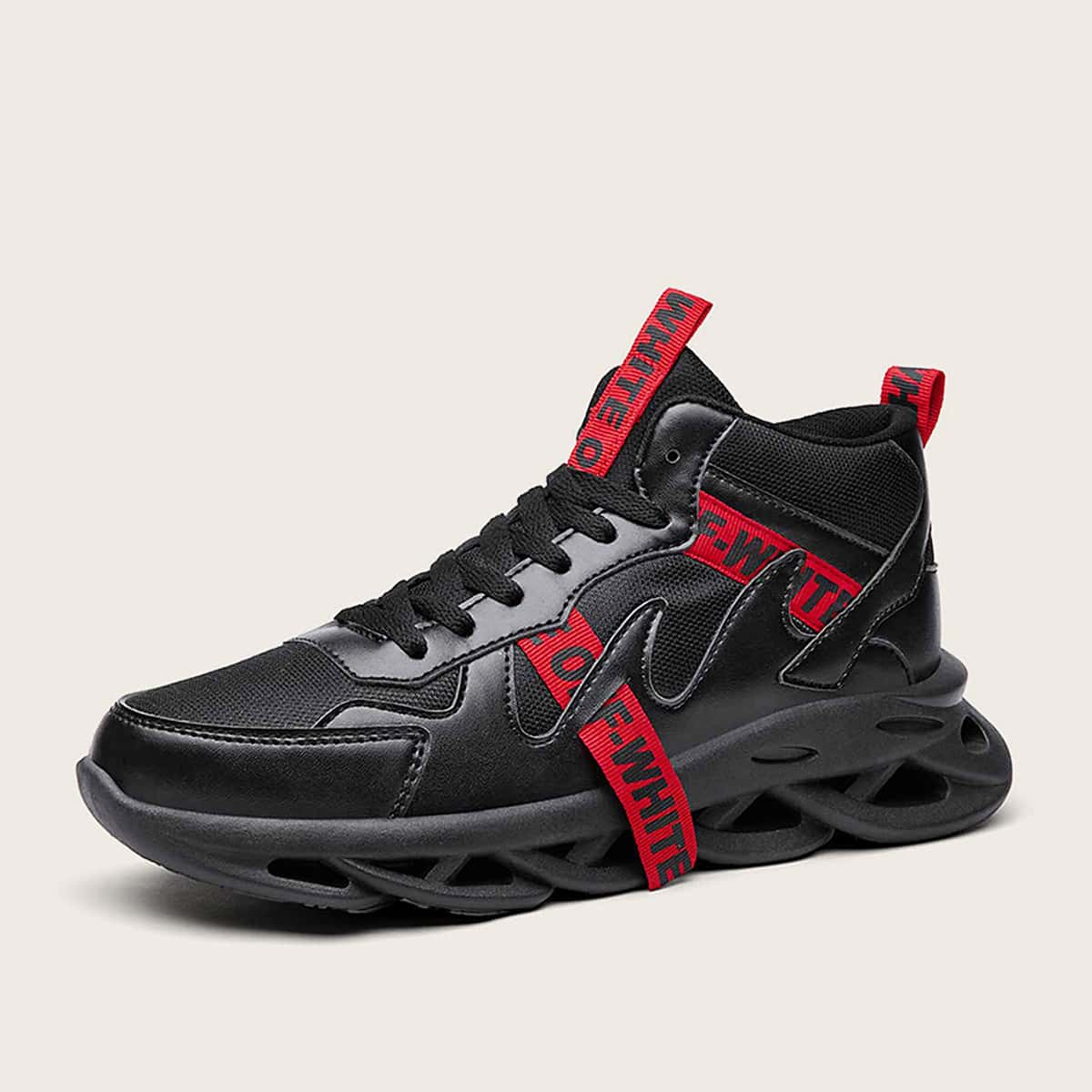 

Guys Letter Ribbon Lace-up Front Sneakers, Black