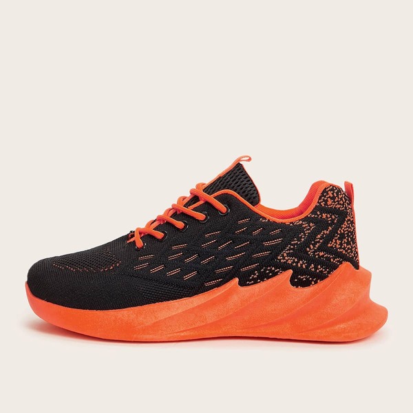 

Men Lace-up Front Chunky Sneakers, Black