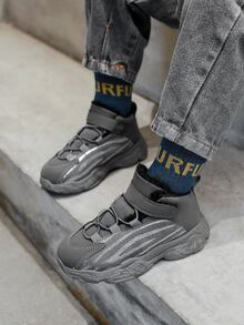 小男童毛絨襯裡運動鞋 - 灰色 - 查看 4