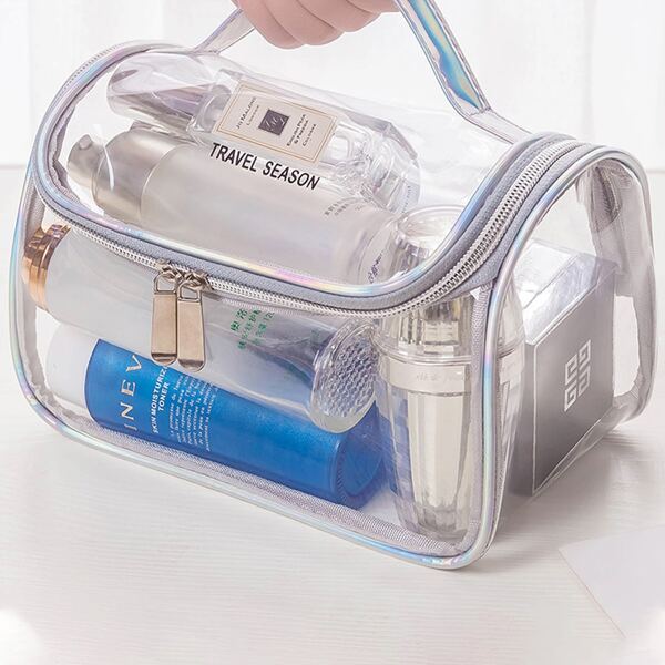 

1pc Transparent Waterproof Cosmetic Storage Bag, Multicolor