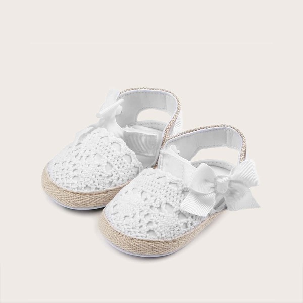 

Baby Girl Bow Decor Flats, White