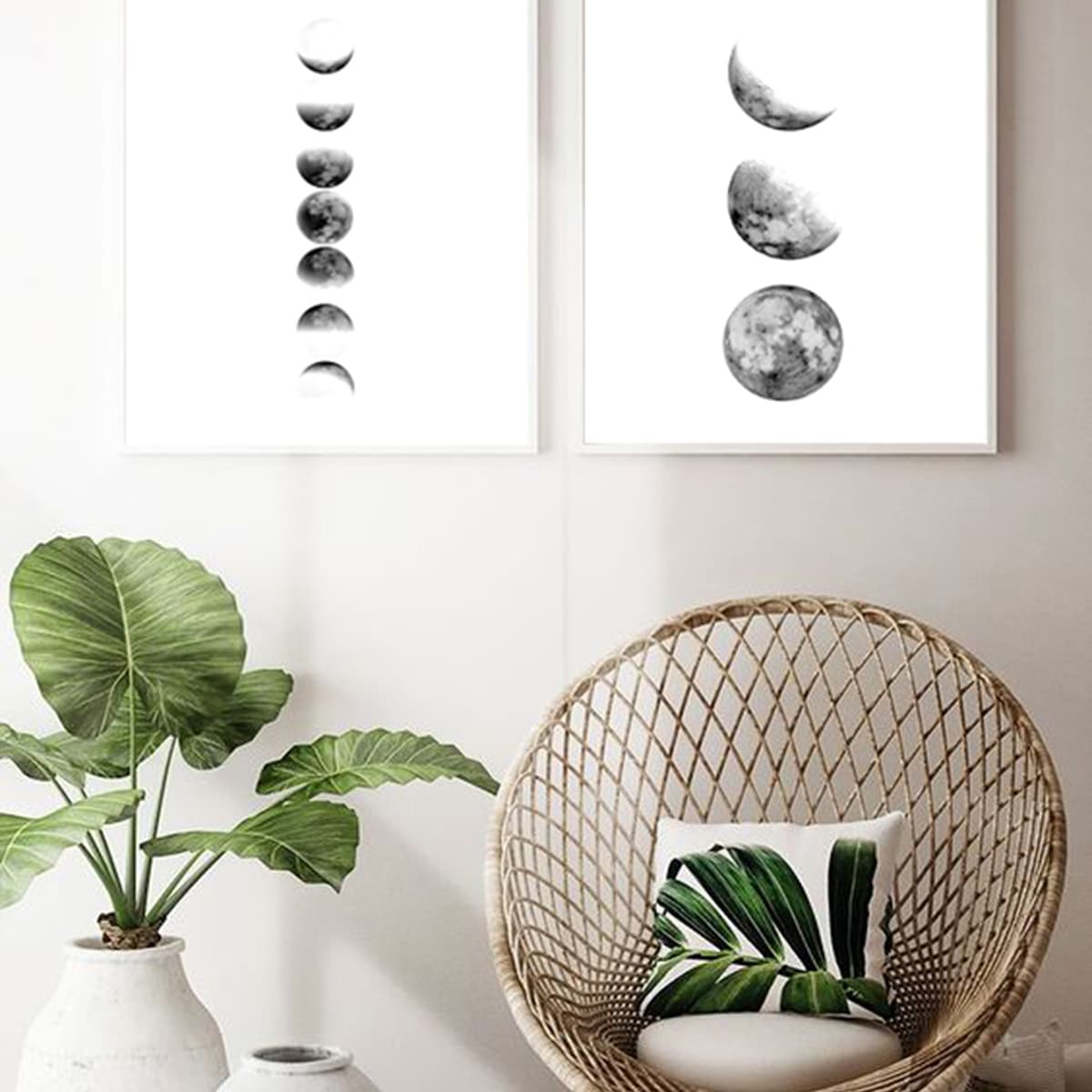 

1pc Eclipse Wall Print Decor Without Frame, Black and white