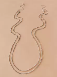 سلسلة طفل مزخرف بحجر الراين قطعتين - فضي - مشاهدة 2