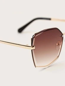 Gafas de moda con lentes tintadas - Marrón - Ver 3