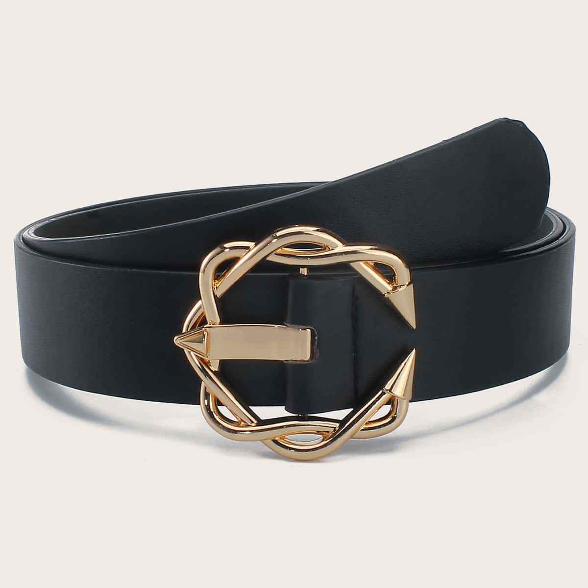 

Metal Buckle PU Belt, Black