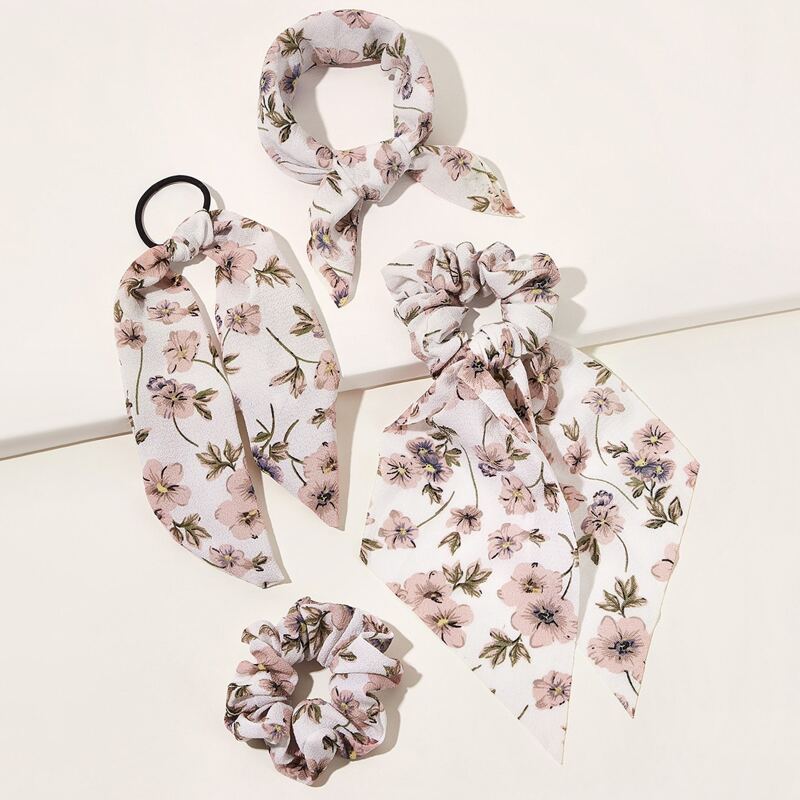 

4pcs Ditsy Floral Pattern Hair Accessories, Multicolor