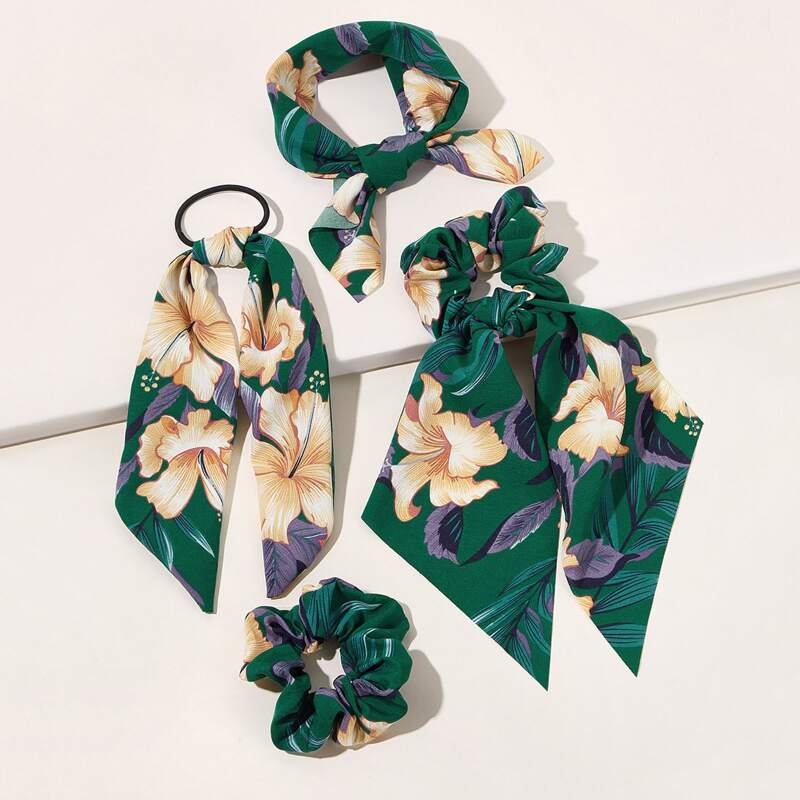 

4pcs Flower Pattern Hair Accessories, Multicolor