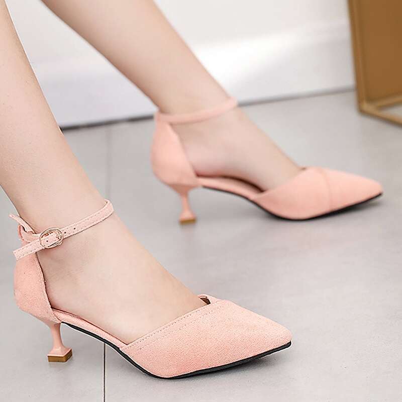 

Point Toe Ankle Strap Stiletto Heels, Khaki