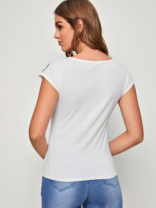 cap sleeve fitted tee
