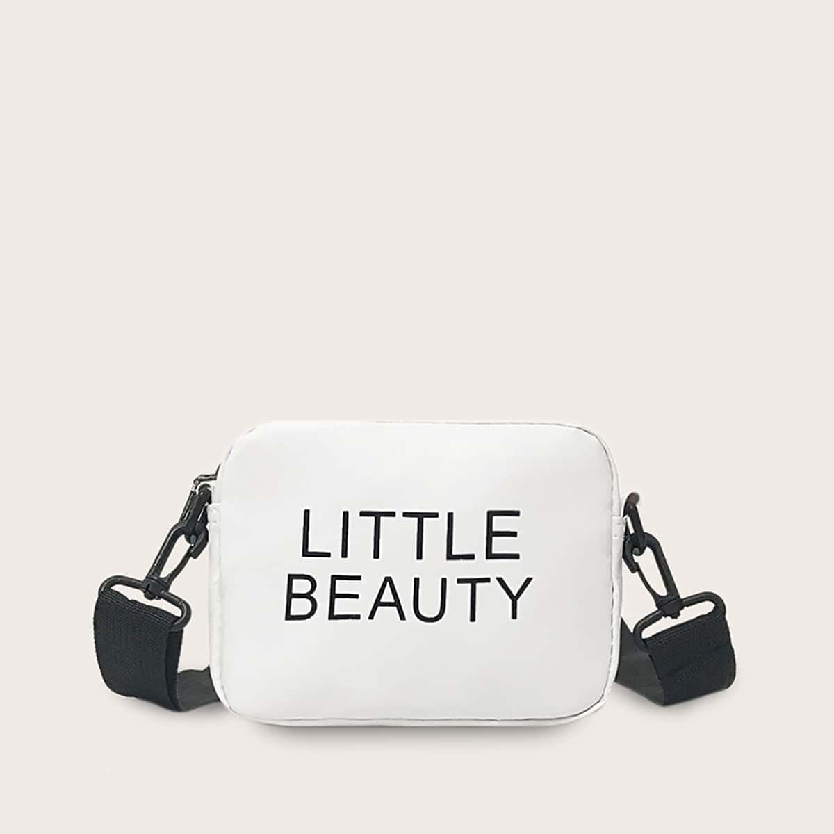 

Letter Graphic Crossbody Bag, White