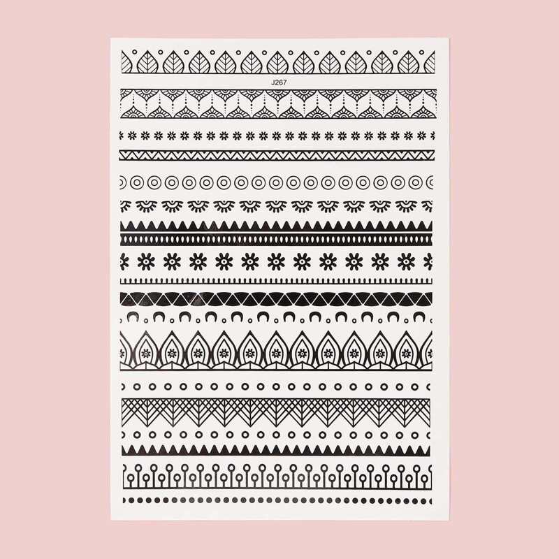 

Flower Pattern Tattoo, Black
