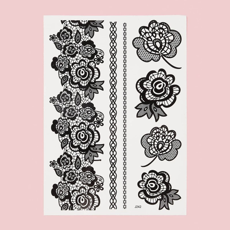 

Flower Pattern Tattoo, Black