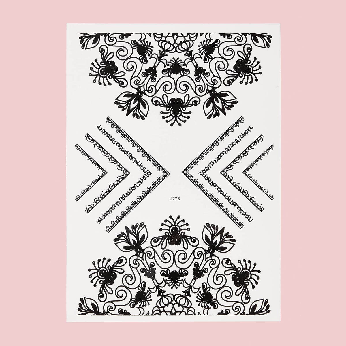 

Flower Pattern Tattoo, Black