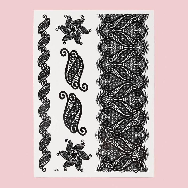 

Paisley Pattern Tattoo, Black