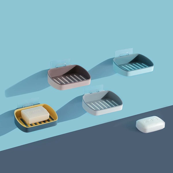 

1pc Wall Mounted Drain Soap Box, Multicolor