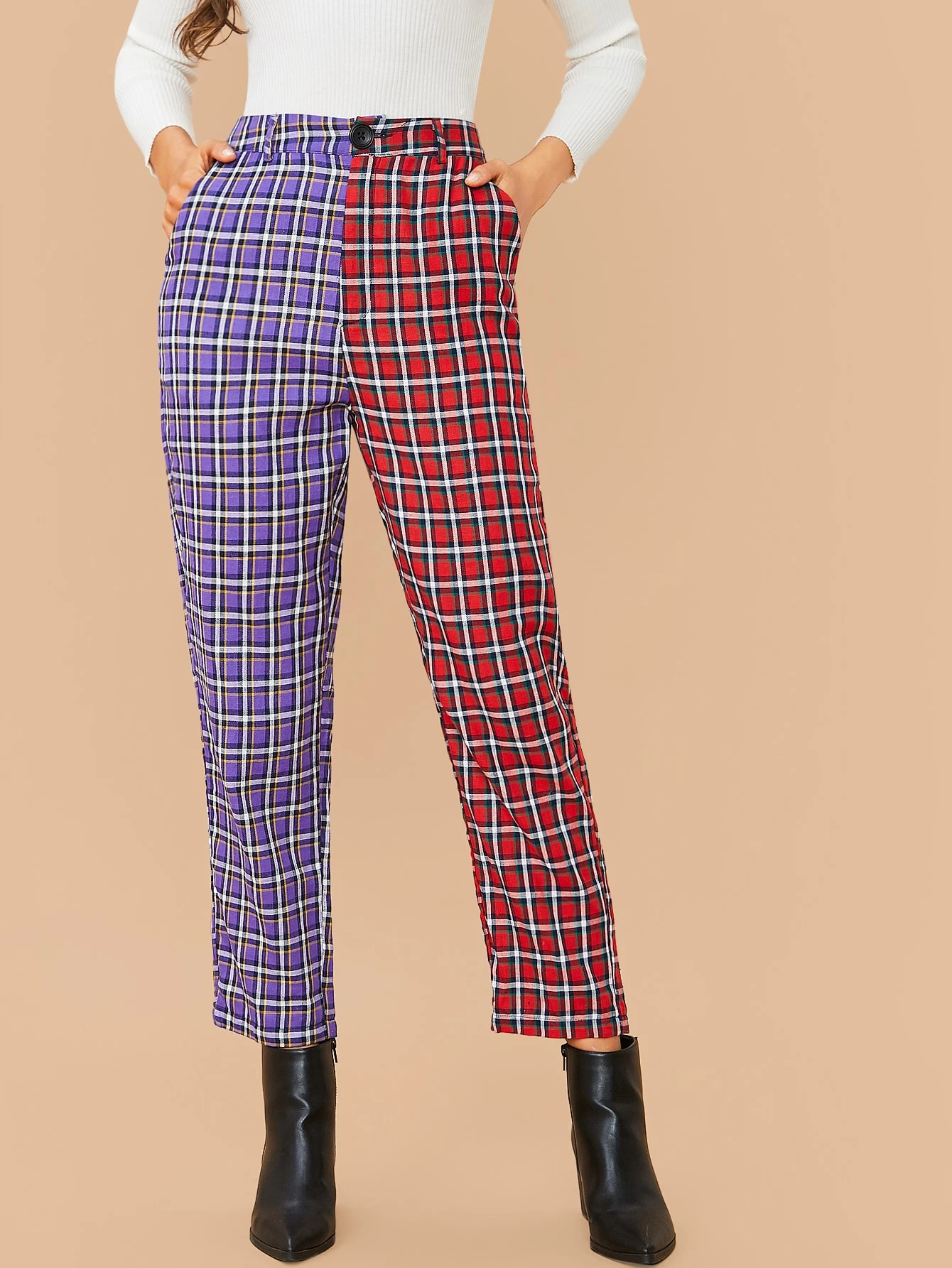 Shein pantalon bicolore Clearance