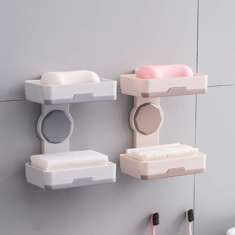 

1pc Double Layer Rotatable Soap Box, Multicolor
