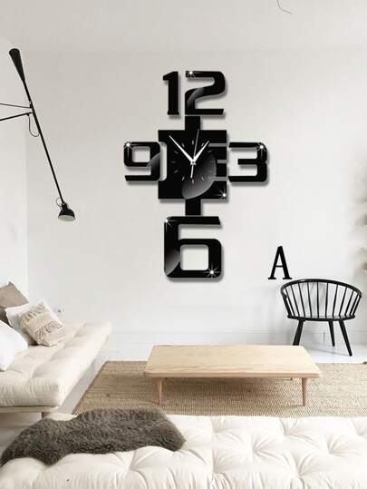 1pc Abstract Mirror Surface Wall Clock