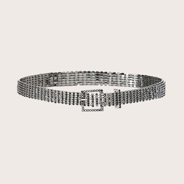 

Rhinestone Decor Belt, Black