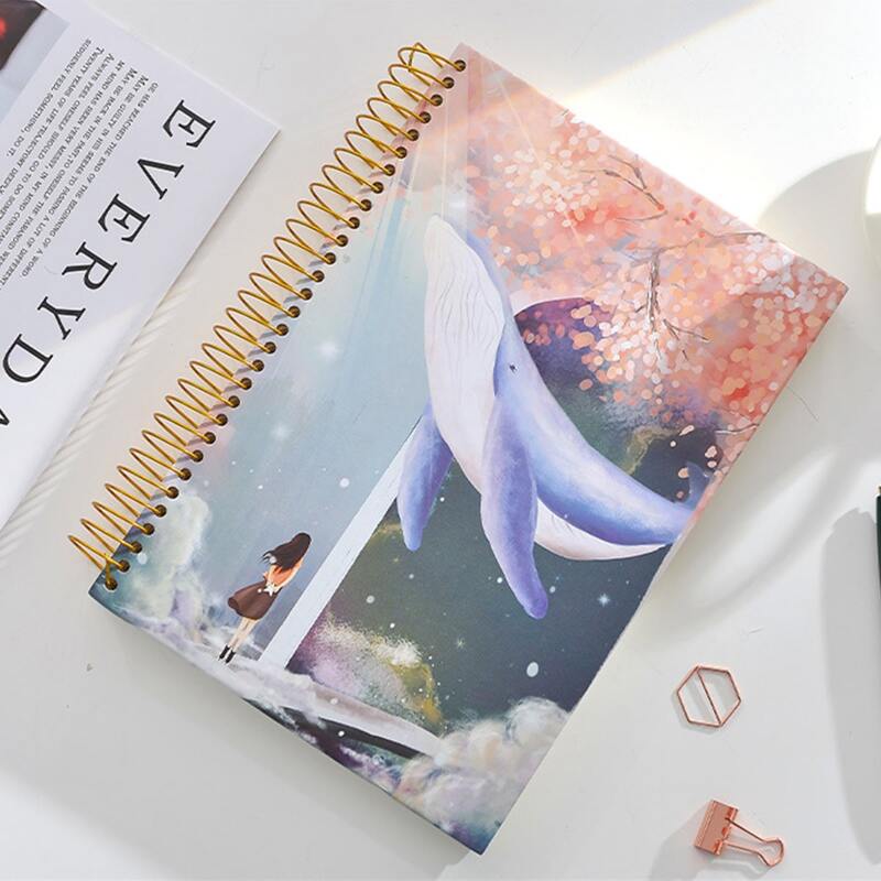 

1pack Whale Print Cover Spiral Notebook