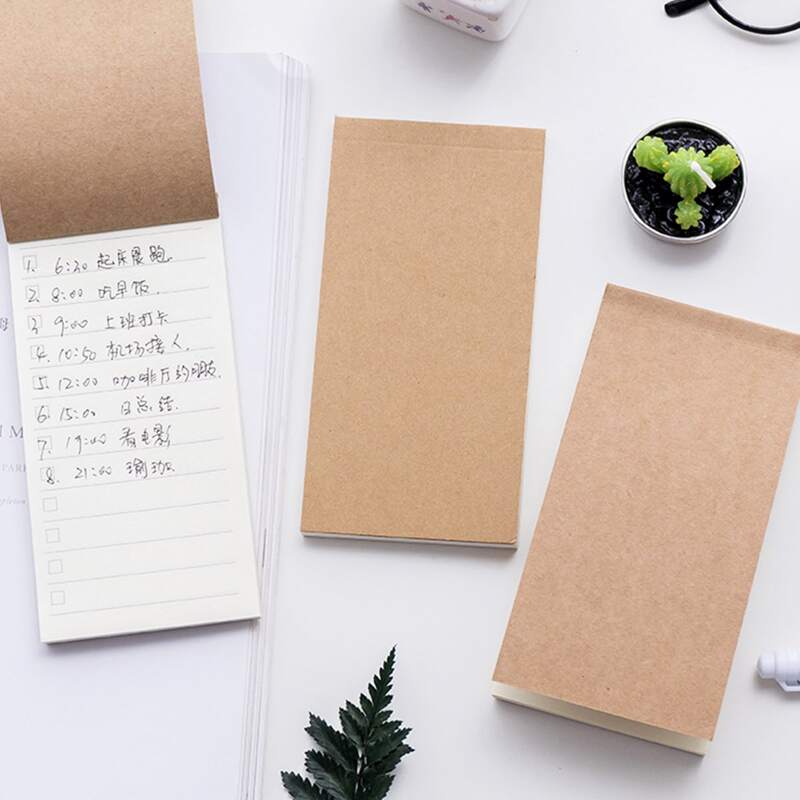 

4packs Kraft Paper Cover Daily Schedule Notepad