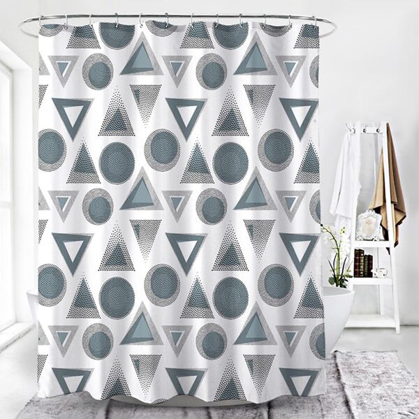

1pc Geometric Print Waterproof Shower Curtain, Multicolor