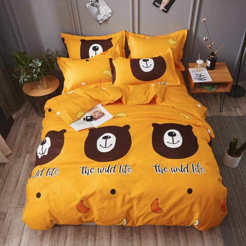 

Cartoon Bear Print Sheet Set, Multicolor