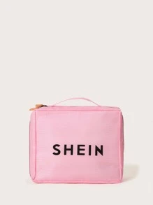 SHEIN Logo Makeup Bag - Pink - View 1