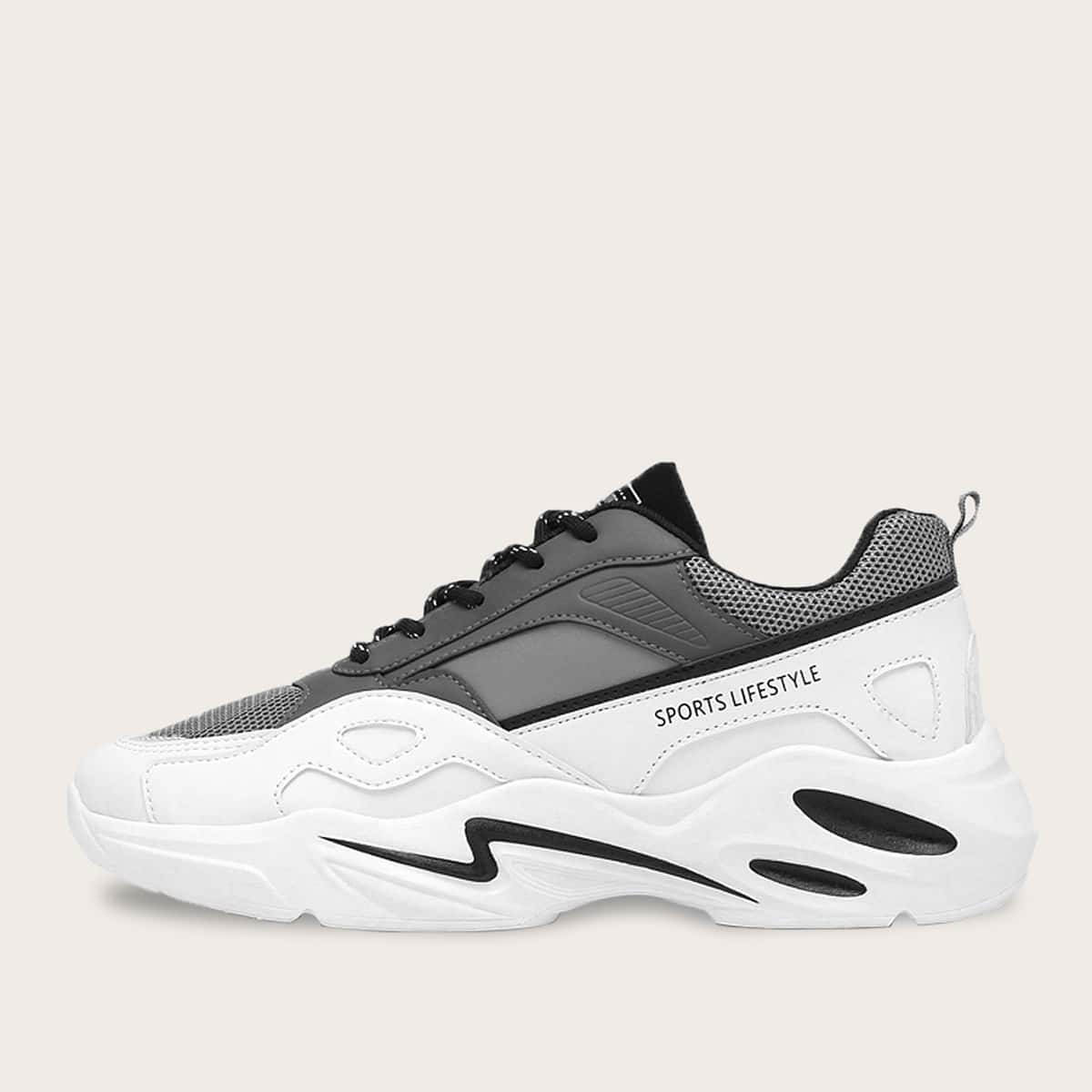 

Guys Letter Graphic Lace-up Front Chunky Sneakers, Multicolor