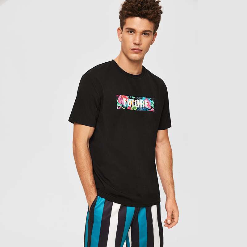 

Guys Letter Graphic Tee, Black