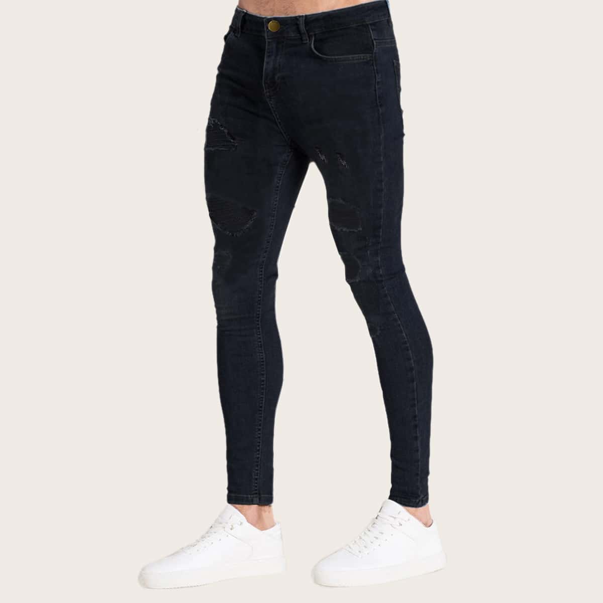 

Guys Ripped Skinny Jeans, Black