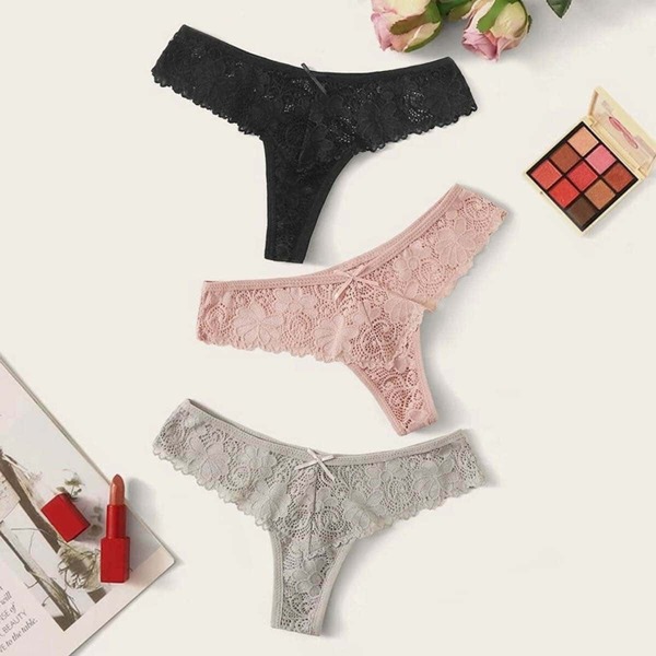 

3pack Plus Floral Lace Panty Set, Multicolor