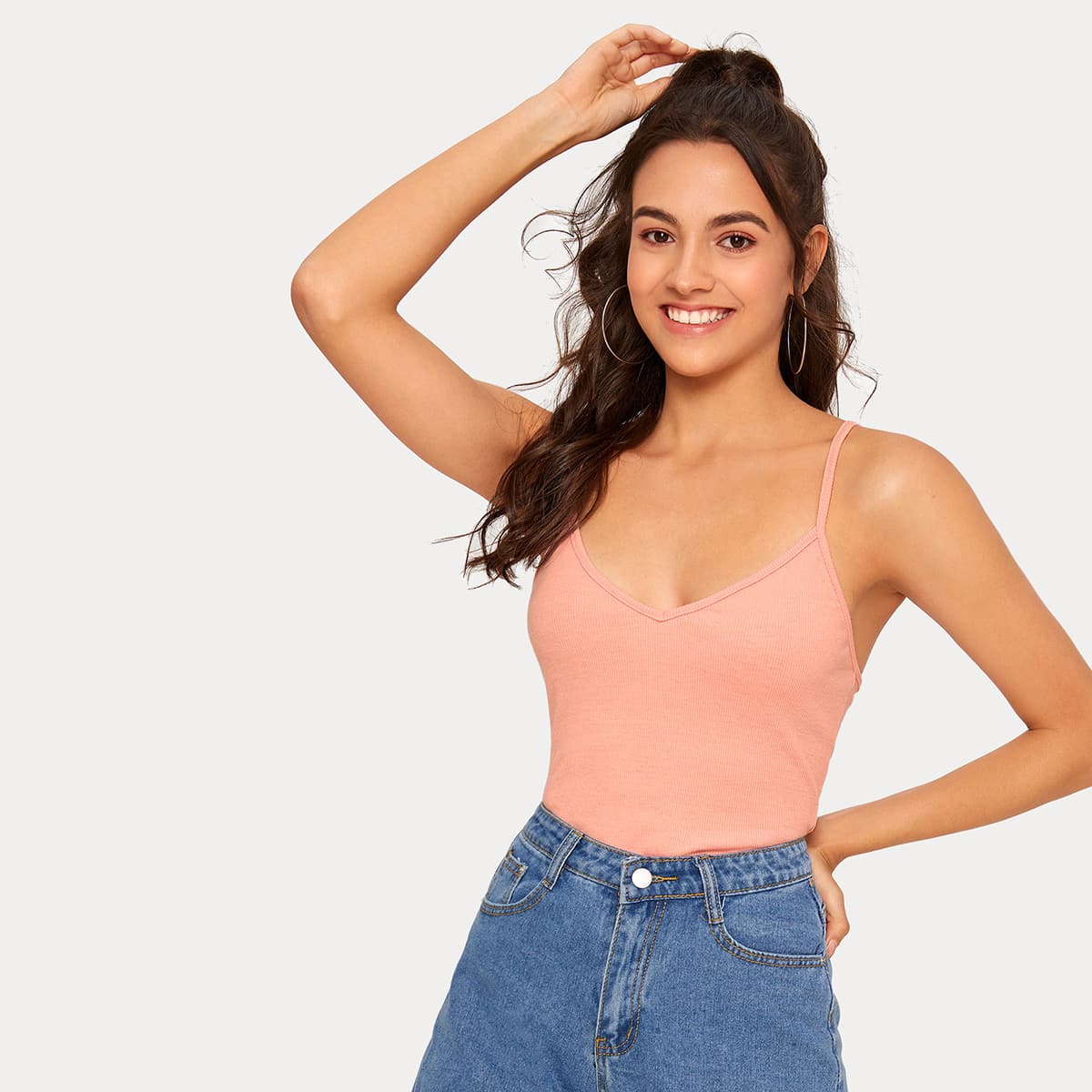 

Ribbed Pink Cami Top