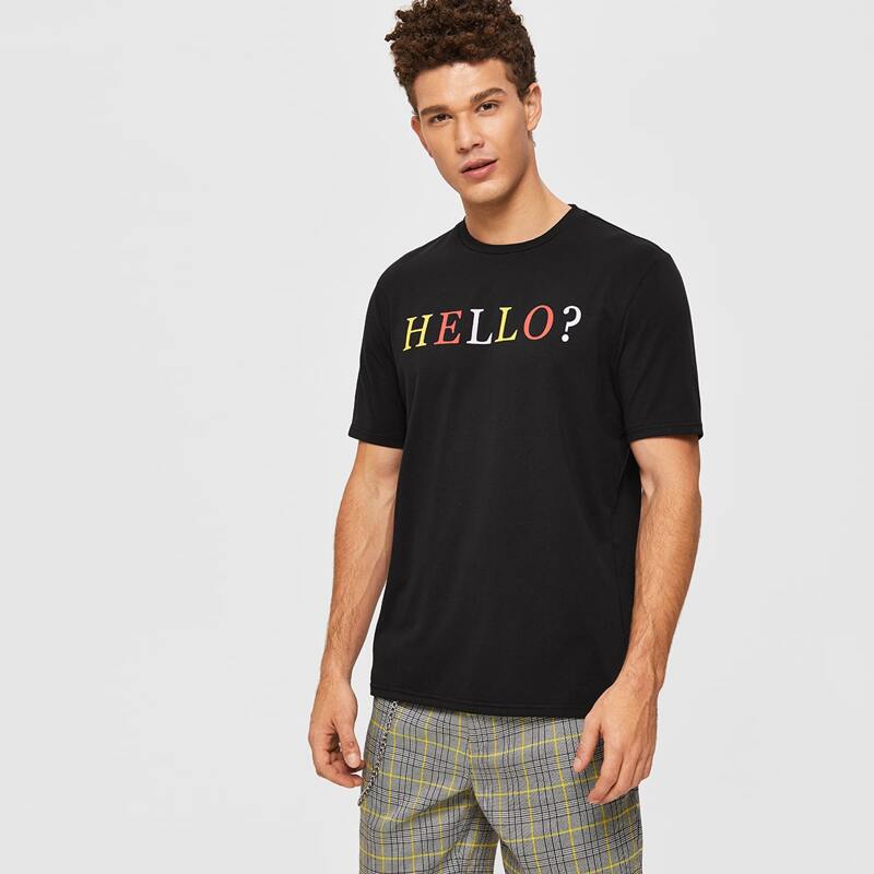 

Guys Letter Graphic Tee, Black