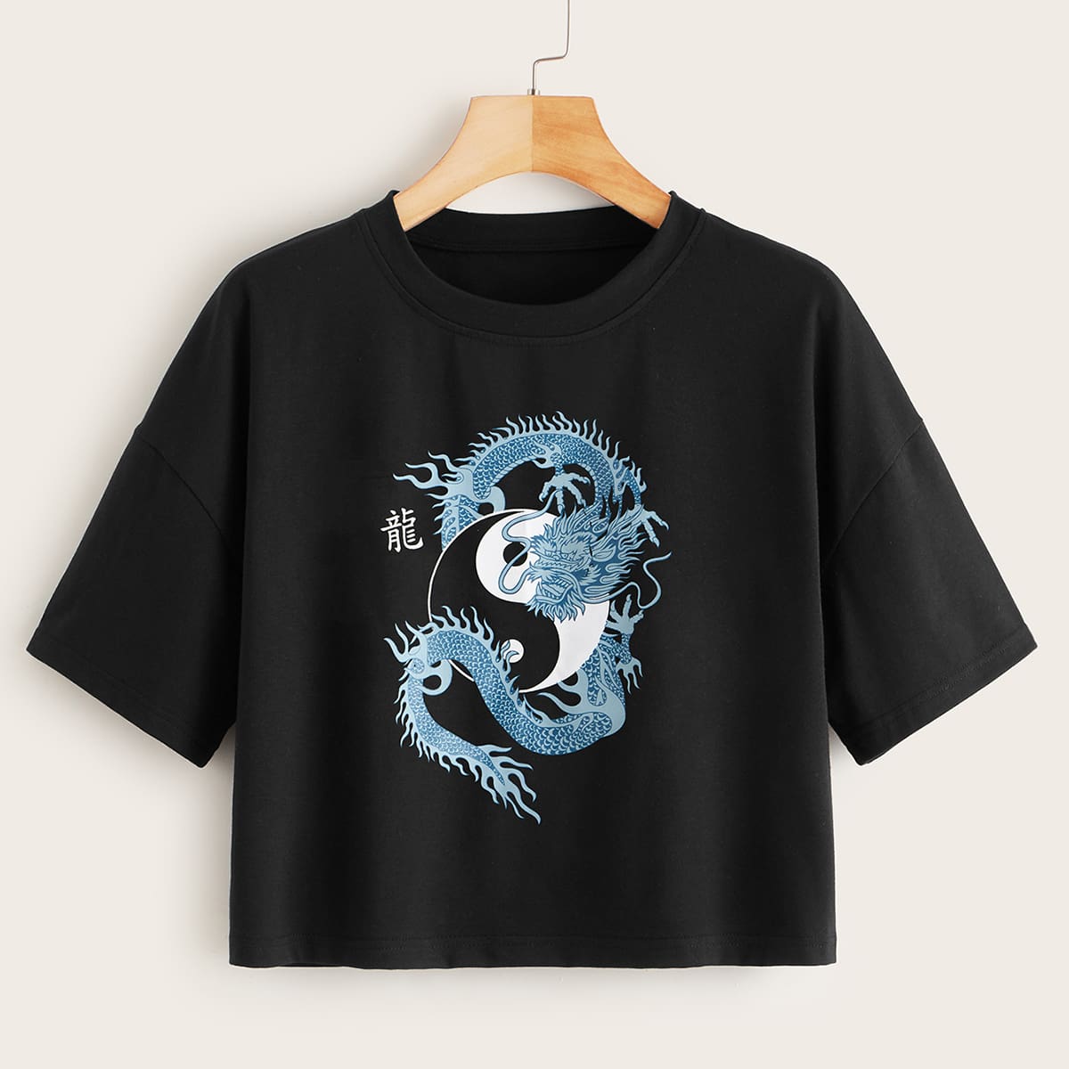 

Dragon Print Black Tee
