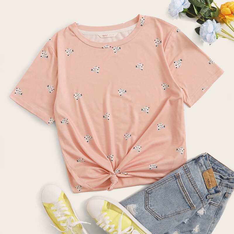 

Dog Print Pink Tee