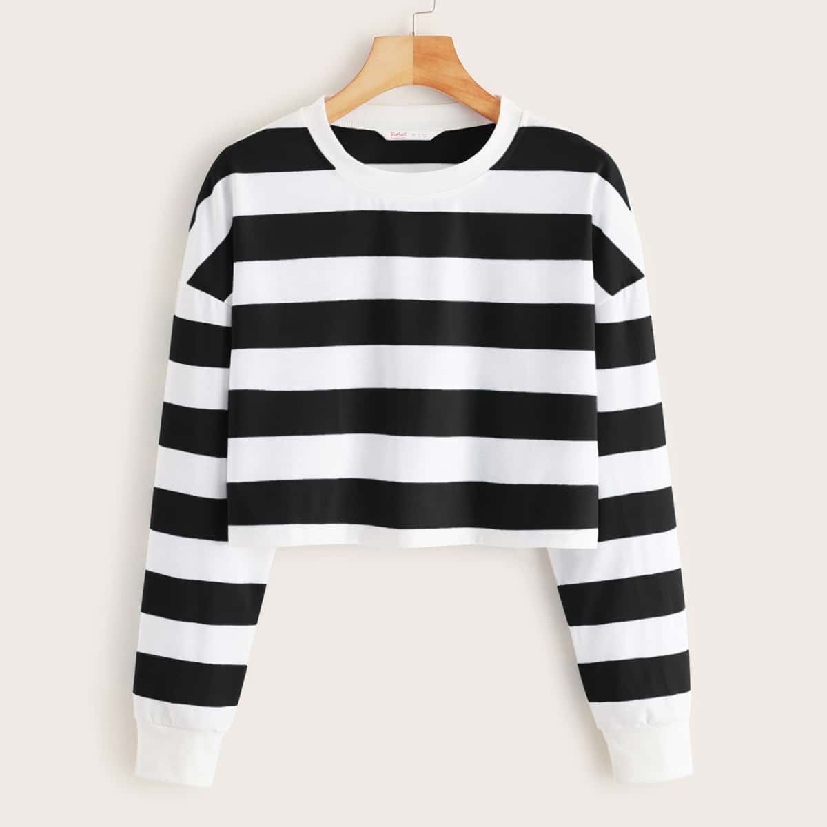 

Black & White Striped Boxy Tee, Black and white