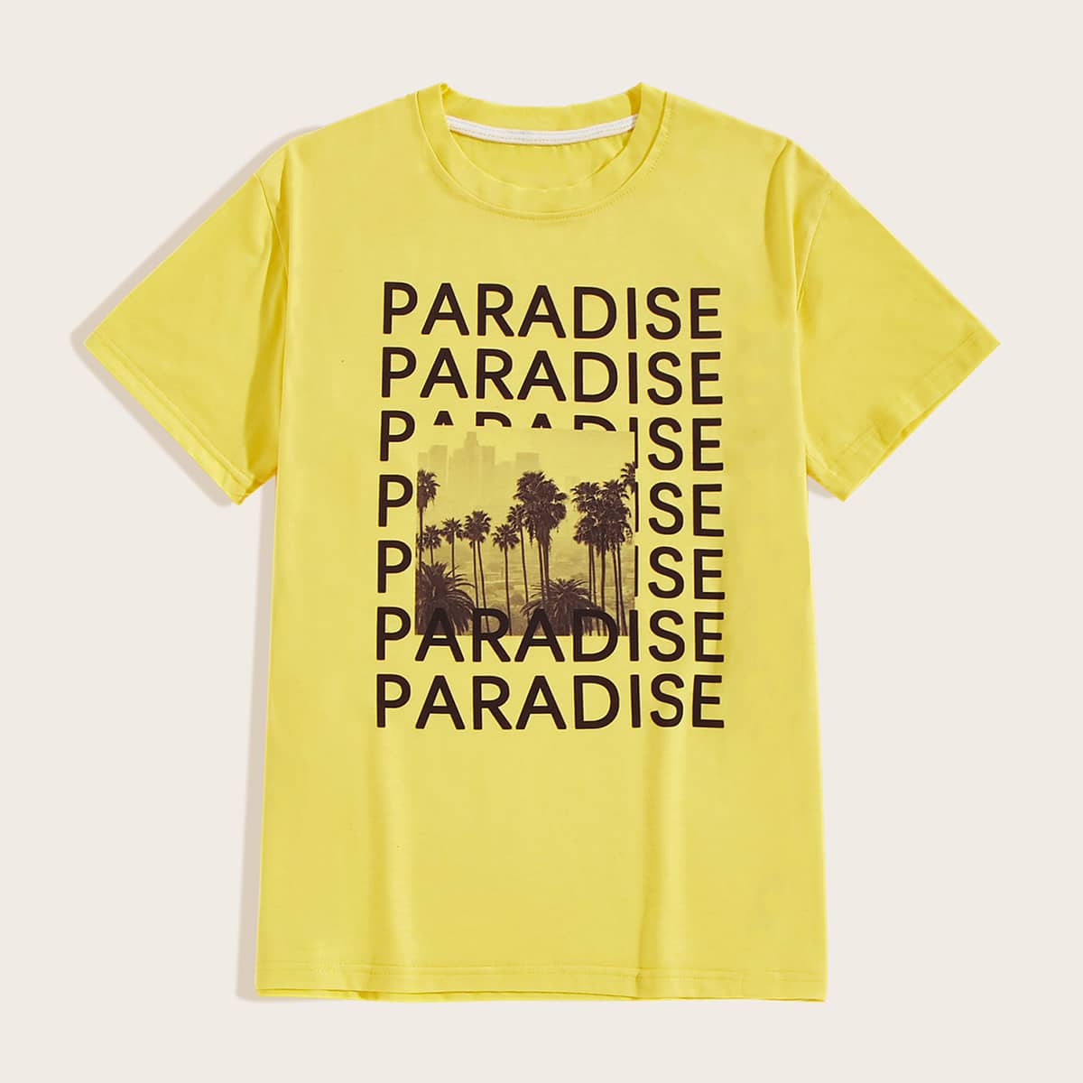 

Guys Letter & Tree Print Tee, Yellow